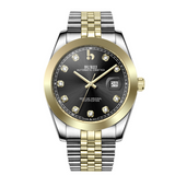 BUREI Men's Watch 41mm, Classic Stainless Steel, Waterproof Machine Watch with Date, Sapphire Crystal, Business Dress Wristwatch