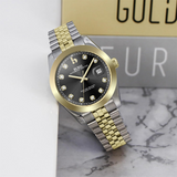 BUREI Men's Watch 41mm, Classic Stainless Steel, Waterproof Machine Watch with Date, Sapphire Crystal, Business Dress Wristwatch