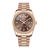 BUREI Mens Watch 41mm, Stainless Steel Analog Quartz, Waterproof with Calendar, Sapphire Crystal Dial, Business Casual Luxury Wristwatch