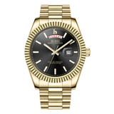 BUREI Mens Watch 41mm, Stainless Steel Analog Quartz, Waterproof with Calendar, Sapphire Crystal Dial, Business Casual Luxury Wristwatch