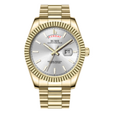 BUREI Mens Watch 41mm, Stainless Steel Analog Quartz, Waterproof with Calendar, Sapphire Crystal Dial, Business Casual Luxury Wristwatch