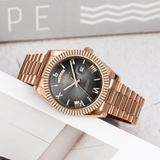 BUREI Mens Watch 41mm, Stainless Steel Analog Quartz, Waterproof with Calendar, Sapphire Crystal Dial, Business Casual Luxury Wristwatch