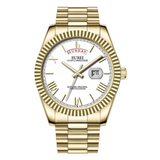 BUREI Mens Watch 41mm, Stainless Steel Analog Quartz, Waterproof with Calendar, Sapphire Crystal Dial, Business Casual Luxury Wristwatch