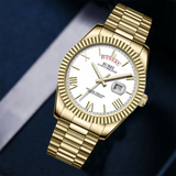 BUREI Mens Watch 41mm, Stainless Steel Analog Quartz, Waterproof with Calendar, Sapphire Crystal Dial, Business Casual Luxury Wristwatch