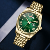 BUREI Mens Watch 41mm, Stainless Steel Analog Quartz, Waterproof with Calendar, Sapphire Crystal Dial, Business Casual Luxury Wristwatch