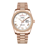 BUREI Mens Watch 41mm, Stainless Steel Analog Quartz, Waterproof with Calendar, Sapphire Crystal Dial, Business Casual Luxury Wristwatch