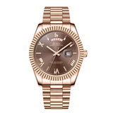 BUREI Mens Watch 41mm, Stainless Steel Analog Quartz, Waterproof with Calendar, Sapphire Crystal Dial, Business Casual Luxury Wristwatch