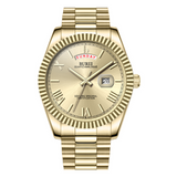 BUREI Mens Watch 41mm, Stainless Steel Analog Quartz, Waterproof with Calendar, Sapphire Crystal Dial, Business Casual Luxury Wristwatch