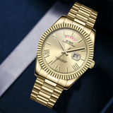 BUREI Mens Watch 41mm, Stainless Steel Analog Quartz, Waterproof with Calendar, Sapphire Crystal Dial, Business Casual Luxury Wristwatch