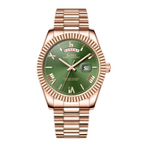 BUREI Mens Watch 41mm, Stainless Steel Analog Quartz, Waterproof with Calendar, Sapphire Crystal Dial, Business Casual Luxury Wristwatch