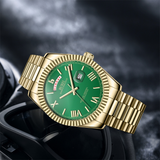 BUREI Mens Watch 41mm, Stainless Steel Analog Quartz, Waterproof with Calendar, Sapphire Crystal Dial, Business Casual Luxury Wristwatch