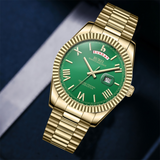 BUREI Mens Watch 41mm, Stainless Steel Analog Quartz, Waterproof with Calendar, Sapphire Crystal Dial, Business Casual Luxury Wristwatch