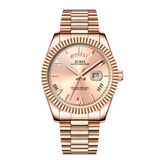 BUREI Mens Watch 41mm, Stainless Steel Analog Quartz, Waterproof with Calendar, Sapphire Crystal Dial, Business Casual Luxury Wristwatch