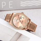 BUREI Mens Watch 41mm, Stainless Steel Analog Quartz, Waterproof with Calendar, Sapphire Crystal Dial, Business Casual Luxury Wristwatch