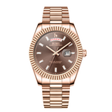 BUREI Mens Watch 41mm, Stainless Steel Analog Quartz, Waterproof with Calendar, Sapphire Crystal Dial, Business Casual Luxury Wristwatch