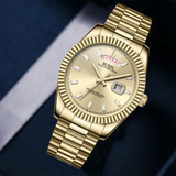 BUREI Mens Watch 41mm, Stainless Steel Analog Quartz, Waterproof with Calendar, Sapphire Crystal Dial, Business Casual Luxury Wristwatch