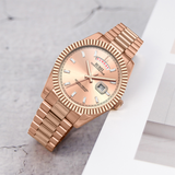 BUREI Mens Watch 41mm, Stainless Steel Analog Quartz, Waterproof with Calendar, Sapphire Crystal Dial, Business Casual Luxury Wristwatch