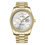 BUREI Mens Watch 41mm, Stainless Steel Analog Quartz, Waterproof with Calendar, Sapphire Crystal Dial, Business Casual Luxury Wristwatch