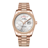 BUREI Mens Watch 41mm, Stainless Steel Analog Quartz, Waterproof with Calendar, Sapphire Crystal Dial, Business Casual Luxury Wristwatch