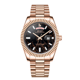 BUREI Mens Watch 41mm, Stainless Steel Analog Quartz, Waterproof with Calendar, Sapphire Crystal Dial, Business Casual Luxury Wristwatch