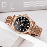 BUREI Mens Watch 41mm, Stainless Steel Analog Quartz, Waterproof with Calendar, Sapphire Crystal Dial, Business Casual Luxury Wristwatch