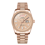 BUREI Mens Watch 41mm, Stainless Steel Analog Quartz, Waterproof with Calendar, Sapphire Crystal Dial, Business Casual Luxury Wristwatch