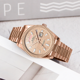 BUREI Mens Watch 41mm, Stainless Steel Analog Quartz, Waterproof with Calendar, Sapphire Crystal Dial, Business Casual Luxury Wristwatch