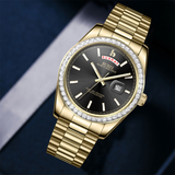 BUREI Mens Watch 41mm, Stainless Steel Analog Quartz, Waterproof with Calendar, Sapphire Crystal Dial, Business Casual Luxury Wristwatch