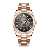 BUREI Mens Watch 41mm, Stainless Steel Analog Quartz, Waterproof with Calendar, Sapphire Crystal Dial, Business Casual Luxury Wristwatch