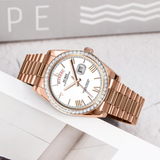 BUREI Mens Watch 41mm, Stainless Steel Analog Quartz, Waterproof with Calendar, Sapphire Crystal Dial, Business Casual Luxury Wristwatch