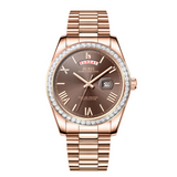 BUREI Mens Watch 41mm, Stainless Steel Analog Quartz, Waterproof with Calendar, Sapphire Crystal Dial, Business Casual Luxury Wristwatch