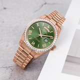 BUREI Mens Watch 41mm, Stainless Steel Analog Quartz, Waterproof with Calendar, Sapphire Crystal Dial, Business Casual Luxury Wristwatch