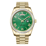 BUREI Mens Watch 41mm, Stainless Steel Analog Quartz, Waterproof with Calendar, Sapphire Crystal Dial, Business Casual Luxury Wristwatch