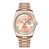 BUREI Mens Watch 41mm, Stainless Steel Analog Quartz, Waterproof with Calendar, Sapphire Crystal Dial, Business Casual Luxury Wristwatch