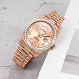 BUREI Mens Watch 41mm, Stainless Steel Analog Quartz, Waterproof with Calendar, Sapphire Crystal Dial, Business Casual Luxury Wristwatch