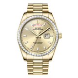 BUREI Mens Watch 41mm, Stainless Steel Analog Quartz, Waterproof with Calendar, Sapphire Crystal Dial, Business Casual Luxury Wristwatch