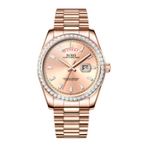 BUREI Mens Watch 41mm, Stainless Steel Analog Quartz, Waterproof with Calendar, Sapphire Crystal Dial, Business Casual Luxury Wristwatch