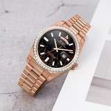 BUREI Mens Watch 41mm, Stainless Steel Analog Quartz, Waterproof with Calendar, Sapphire Crystal Dial, Business Casual Luxury Wristwatch