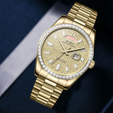 BUREI Mens Watch 41mm, Stainless Steel Analog Quartz, Waterproof with Calendar, Sapphire Crystal Dial, Business Casual Luxury Wristwatch