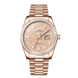 BUREI Mens Watch 41mm, Stainless Steel Analog Quartz, Waterproof with Calendar, Sapphire Crystal Dial, Business Casual Luxury Wristwatch