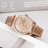 BUREI Mens Watch 41mm, Stainless Steel Analog Quartz, Waterproof with Calendar, Sapphire Crystal Dial, Business Casual Luxury Wristwatch