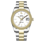 BUREI  Luxury Automatic Watch 36mm, Fashion Waterproof Mechanical Watch, Adjustable Stainless Steel Two Tone Strap
