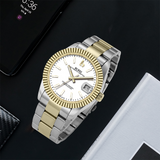BUREI  Luxury Automatic Watch 36mm, Fashion Waterproof Mechanical Watch, Adjustable Stainless Steel Two Tone Strap