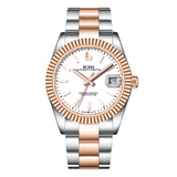 BUREI  Luxury Automatic Watch 36mm, Fashion Waterproof Mechanical Watch, Adjustable Stainless Steel Two Tone Strap