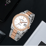 BUREI  Luxury Automatic Watch 36mm, Fashion Waterproof Mechanical Watch, Adjustable Stainless Steel Two Tone Strap