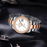 BUREI  Luxury Automatic Watch 36mm, Fashion Waterproof Mechanical Watch, Adjustable Stainless Steel Two Tone Strap