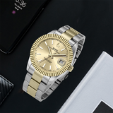 BUREI  Luxury Automatic Watch 36mm, Fashion Waterproof Mechanical Watch, Adjustable Stainless Steel Two Tone Strap