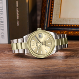 BUREI  Luxury Automatic Watch 36mm, Fashion Waterproof Mechanical Watch, Adjustable Stainless Steel Two Tone Strap