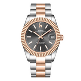 BUREI  Luxury Automatic Watch 36mm, Fashion Waterproof Mechanical Watch, Adjustable Stainless Steel Two Tone Strap