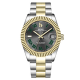 BUREI  Luxury Automatic Watch 36mm, Fashion Waterproof Mechanical Watch, Adjustable Stainless Steel Two Tone Strap